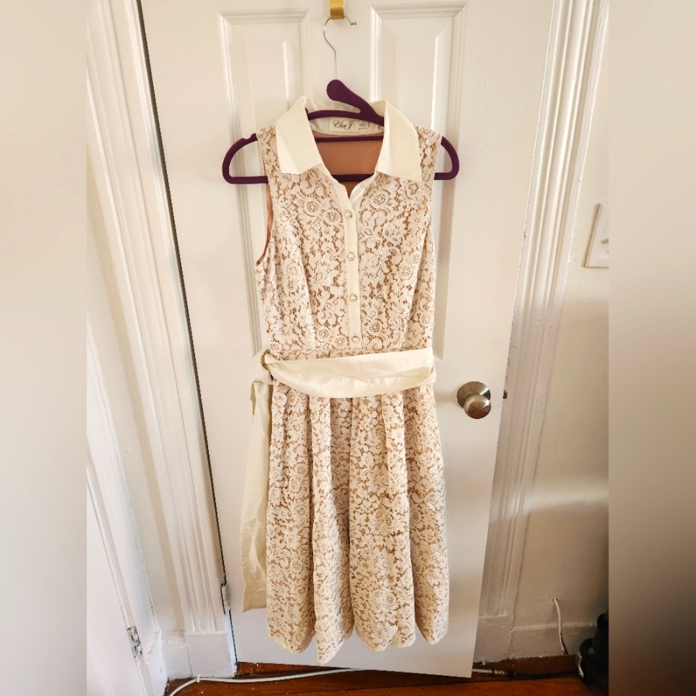 Eliza J Size 6 White Lace Dress